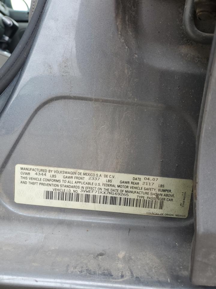 3VWEF71KX7M169265 2007 Volkswagen Jetta Wolfsburg
