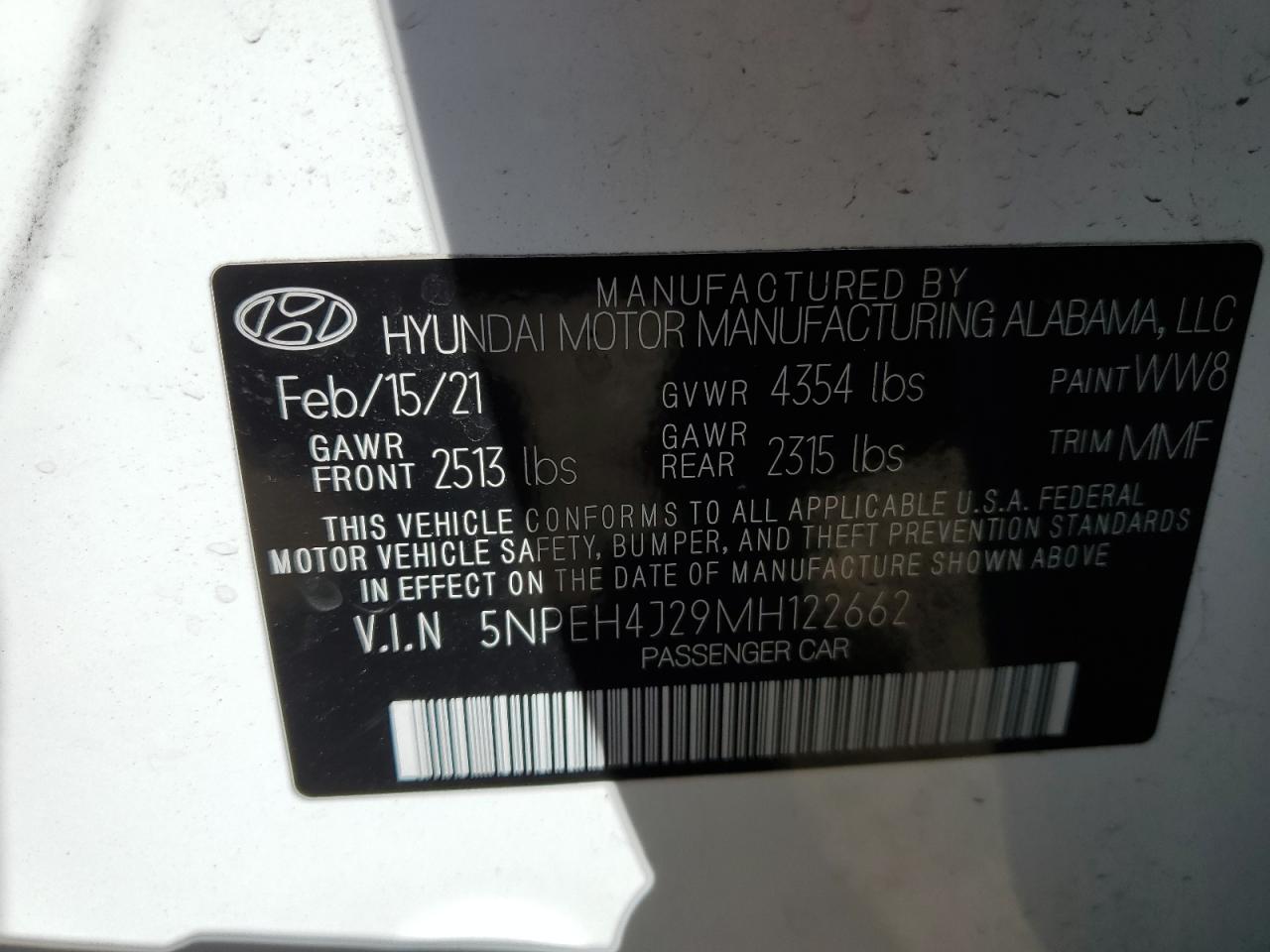 2021 Hyundai Sonata Limited vin: 5NPEH4J29MH122662