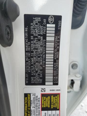 VIN 4T1B11HK7KU273770 2019 Toyota Camry, L no.12