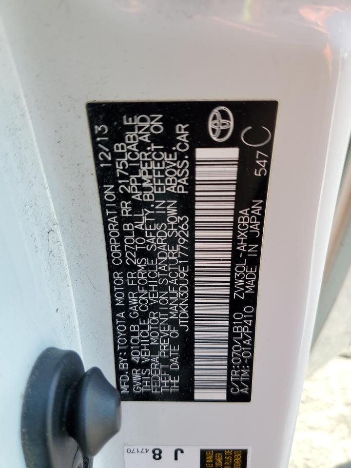 JTDKN3DU9E1779263 2014 Toyota Prius