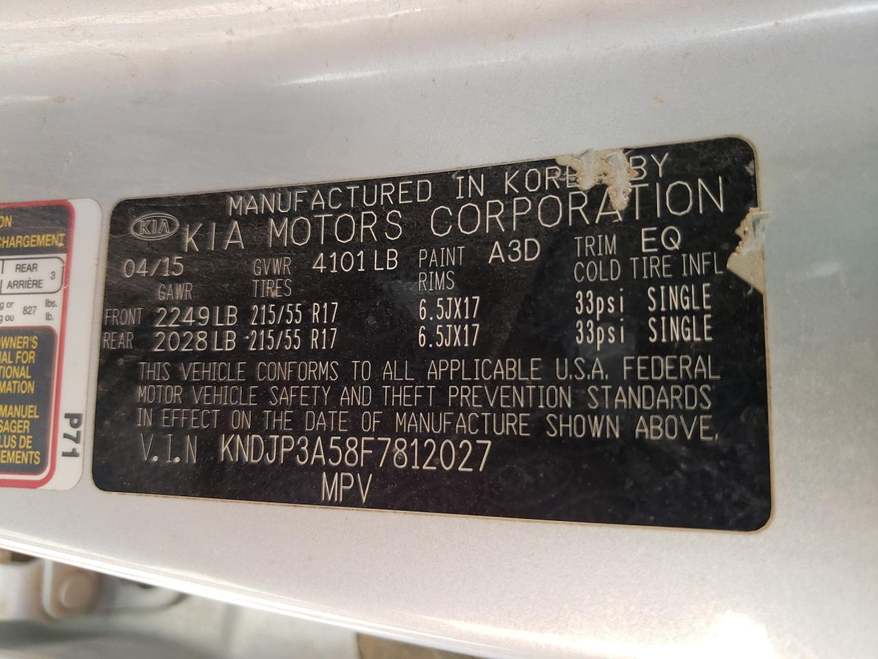 KNDJP3A58F7812027 2015 Kia Soul +