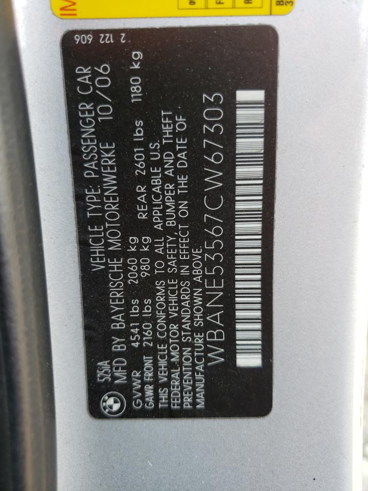 WBANE53567CW67303 2007 BMW 525 I