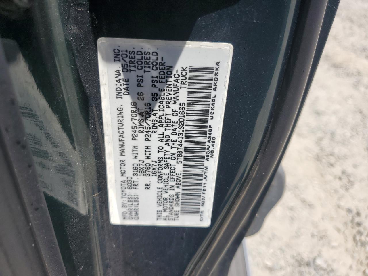 5TBBT44131S201666 2001 Toyota Tundra Access Cab