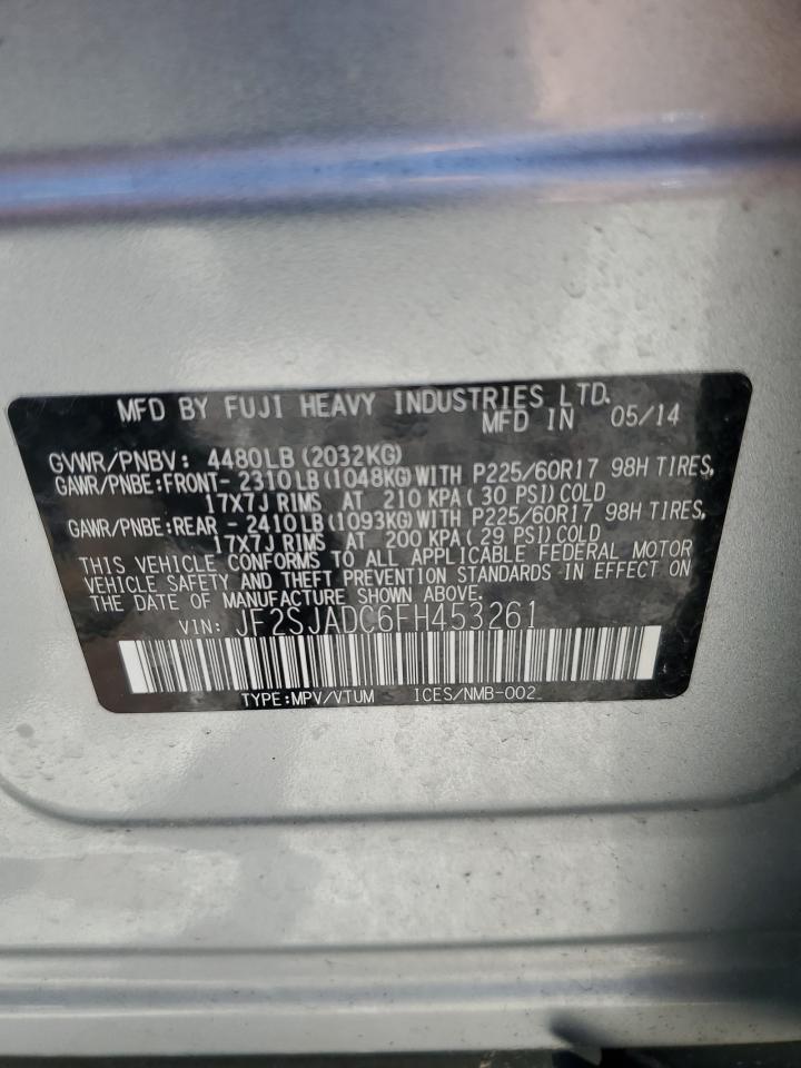 JF2SJADC6FH453261 2015 Subaru Forester 2.5I Premium