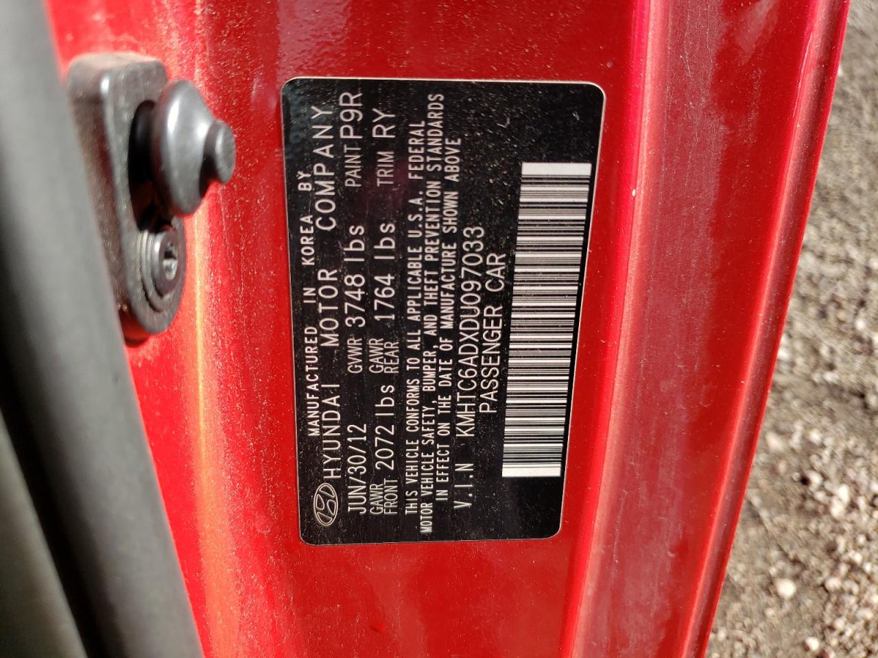 KMHTC6ADXDU097033 2013 Hyundai Veloster