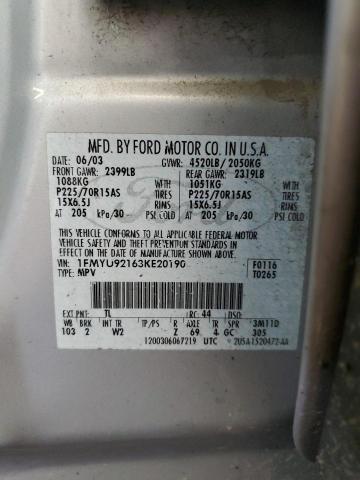 2003 Ford Escape Xls VIN: 1FMYU92163KE20190 Lot: 57528104