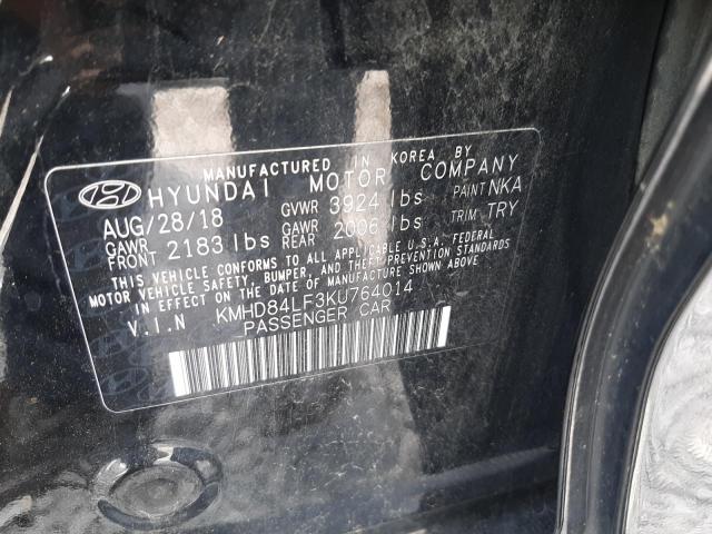 2019 Hyundai Elantra Sel VIN: KMHD84LF3KU764014 Lot: 57047224