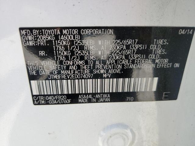 VIN JTMBFREV2ED074097 2014 Toyota RAV4, LE no.13