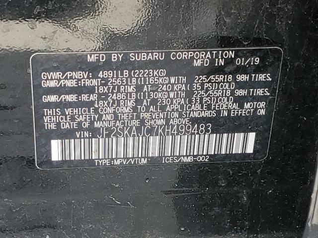 2019 Subaru Forester Sport VIN: JF2SKAJC7KH499483 Lot: 57474824