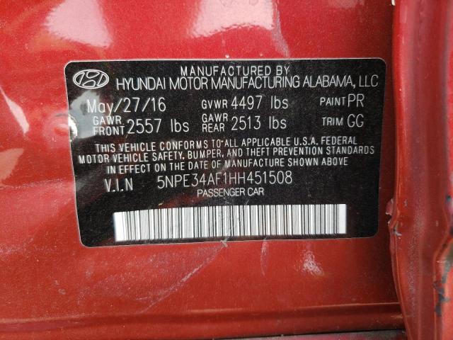 2017 Hyundai Sonata Sport VIN: 5NPE34AF1HH451508 Lot: 59415144