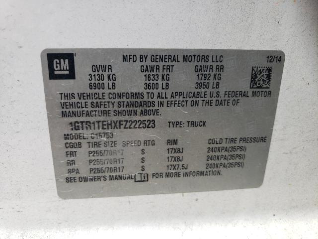 2015 GMC Sierra C1500 VIN: 1GTR1TEHXFZ222523 Lot: 57204014