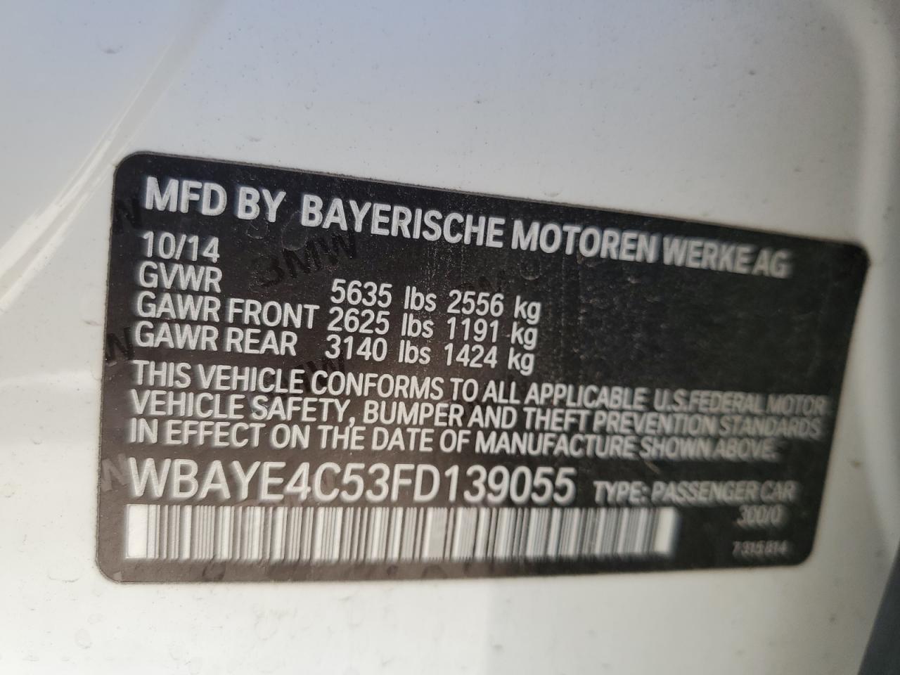 WBAYE4C53FD139055 2015 BMW 740 Li