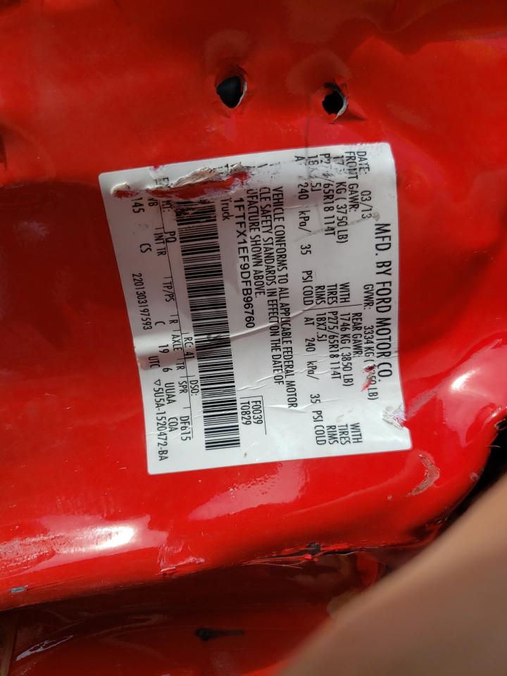 1FTFX1EF9DFB96760 2013 Ford F150 Super Cab