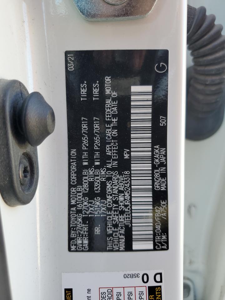 JTEEU5JR4M5243318 2021 Toyota 4Runner Sr5