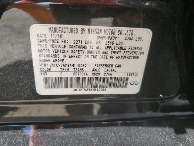 2019 Infiniti Q50 Pure VIN: JN1CV7AP9KM110062 Lot: 59152114