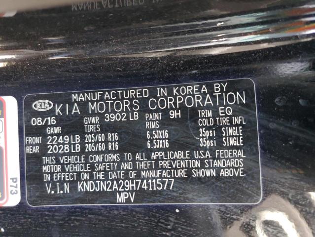 2017 Kia Soul VIN: KNDJN2A29H7411577 Lot: 57472034