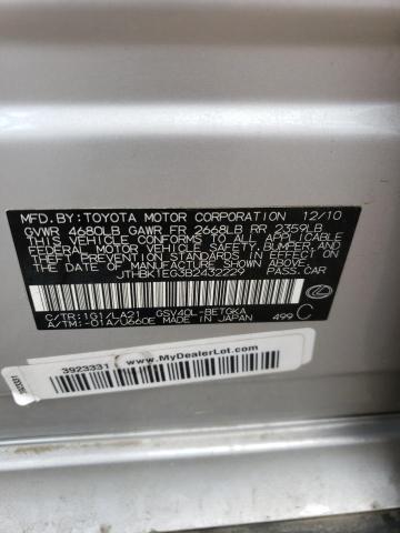 2011 Lexus Es 350 VIN: JTHBK1EG3B2432229 Lot: 58304074