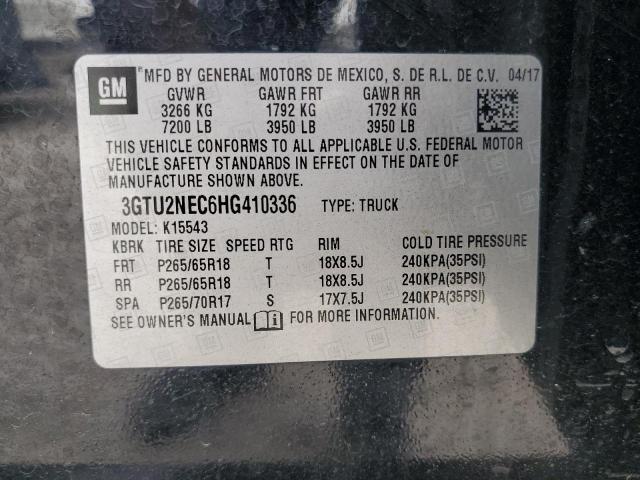 2017 GMC Sierra K1500 Slt VIN: 3GTU2NEC6HG410336 Lot: 57632934