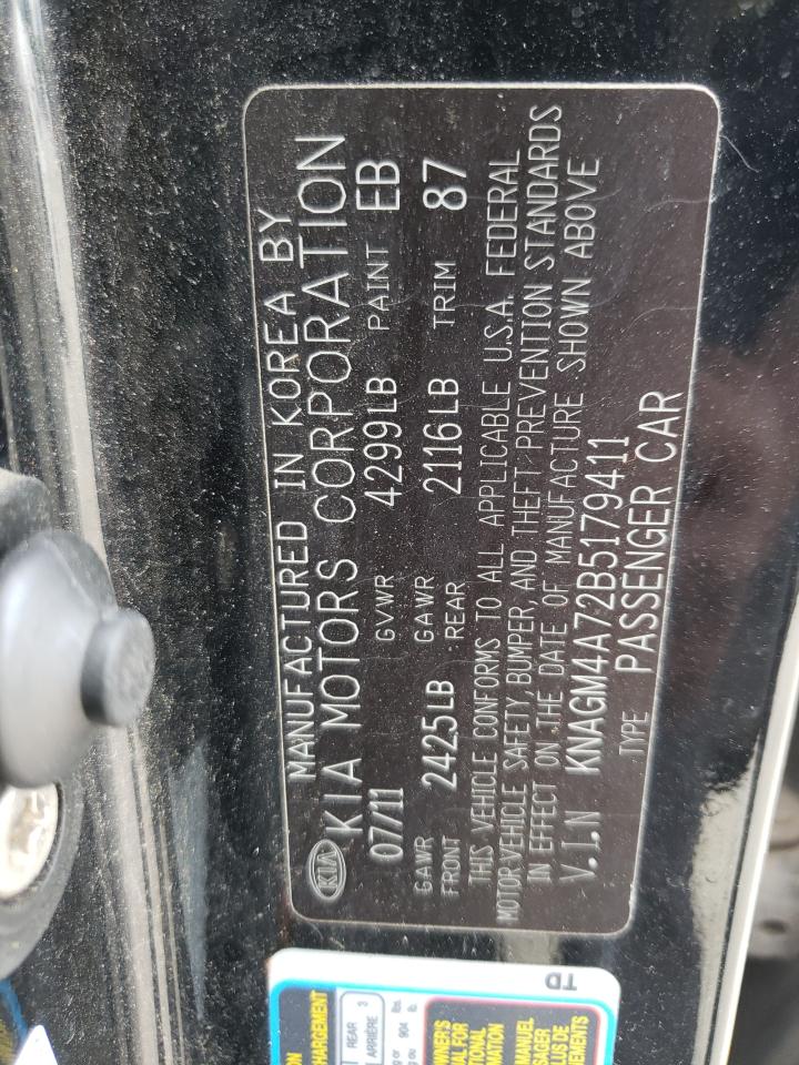 KNAGM4A72B5179411 2011 Kia Optima Lx