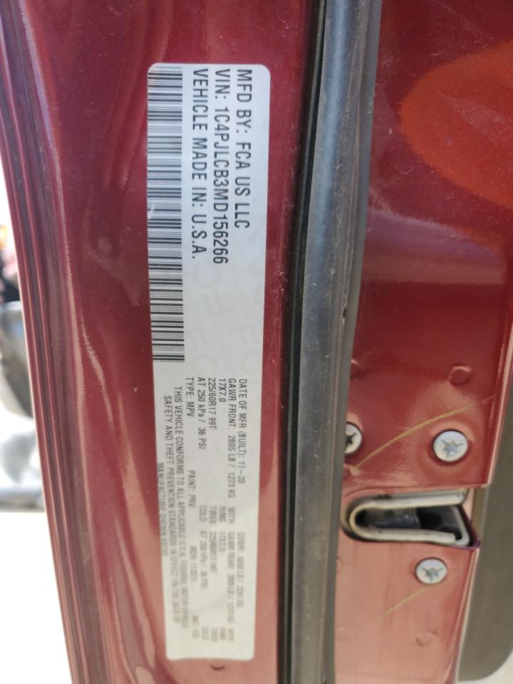 1C4PJLCB3MD156266 2021 Jeep Cherokee Latitude