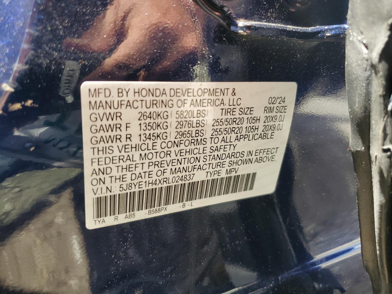 2024 Acura Mdx Technology vin: 5J8YE1H4XRL024837