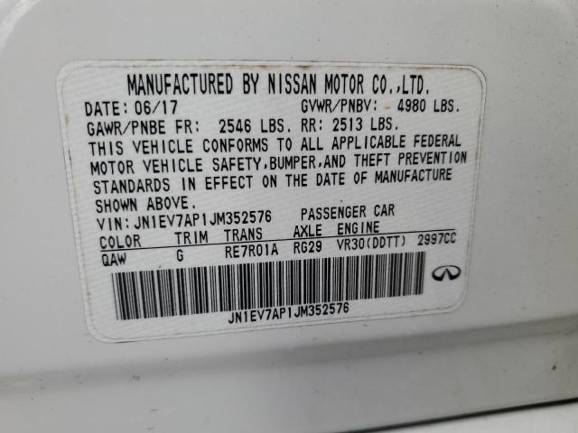 2018 Infiniti Q50 Luxe VIN: JN1EV7AP1JM352576 Lot: 60040254