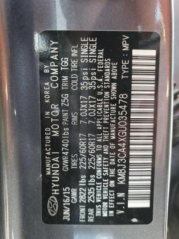 2016 Hyundai Tucson Limited VIN: KM8J3CA4XGU035478 Lot: 57052124