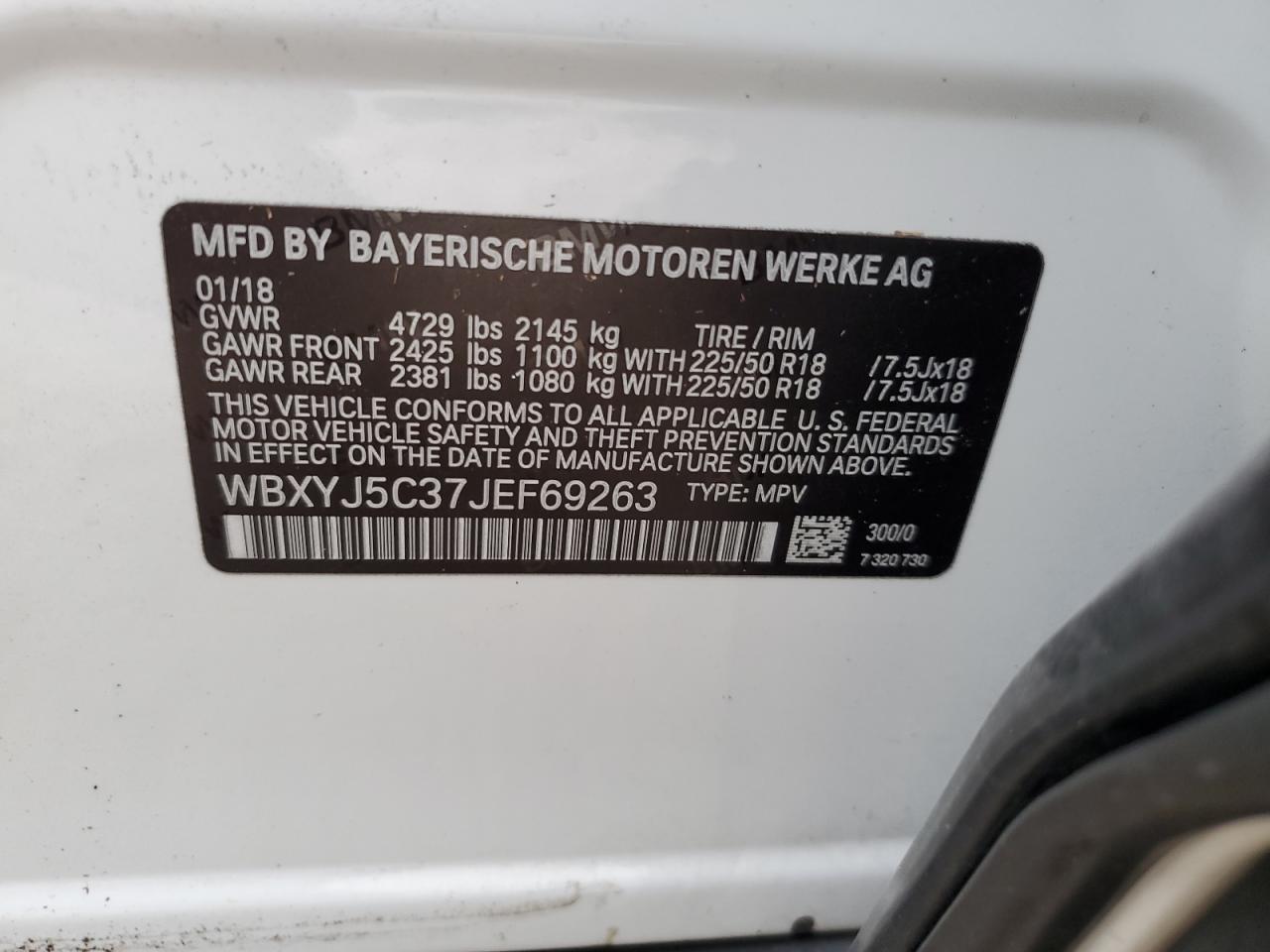 WBXYJ5C37JEF69263 2018 BMW X2 xDrive28I