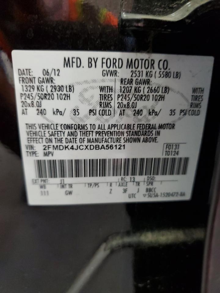 2FMDK4JCXDBA56121 2013 Ford Edge Sel