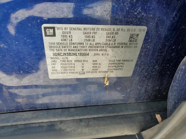 2017 Chevrolet Trax Ls VIN: 3GNCJNSB2HL185664 Lot: 59181674