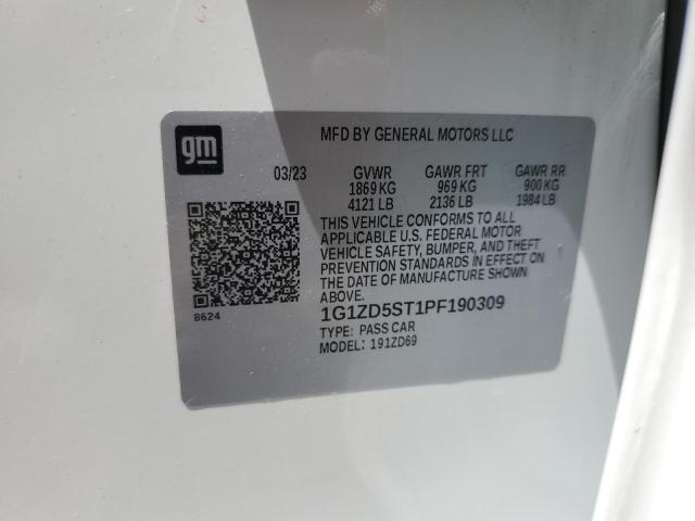 2023 Chevrolet Malibu Lt VIN: 1G1ZD5ST1PF190309 Lot: 60438984