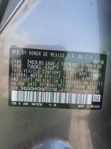 2019 Honda Fit Lx VIN: 3HGGK5H43KM703798 Lot: 59268974