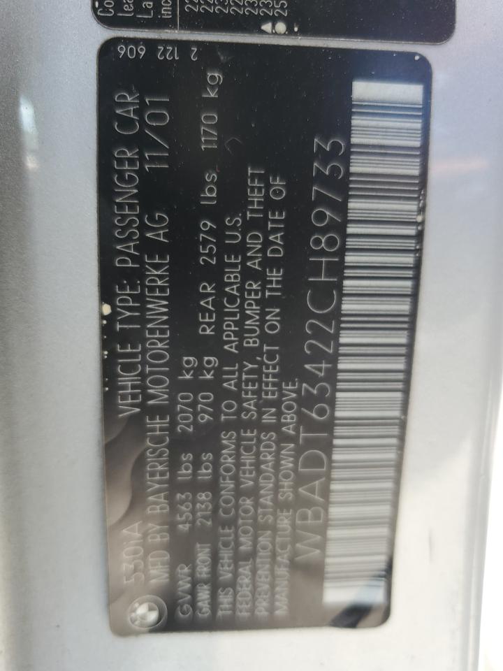 WBADT63422CH89733 2002 BMW 530 I Automatic