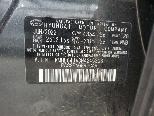 2022 Hyundai Sonata Sel VIN: KMHL64JA3NA245303 Lot: 59452304