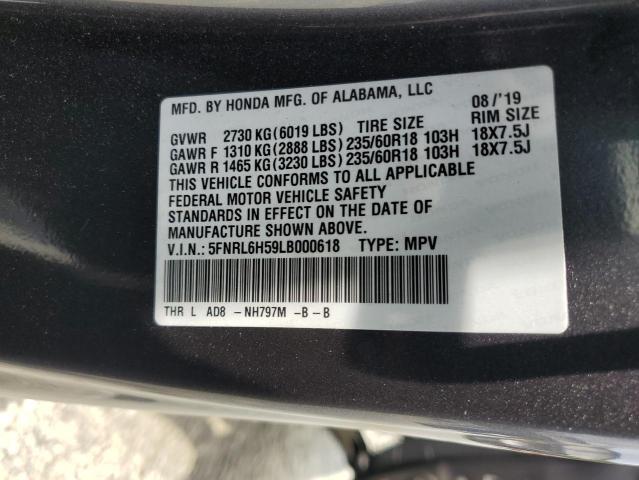 2020 Honda Odyssey Ex VIN: 5FNRL6H59LB000618 Lot: 57464424