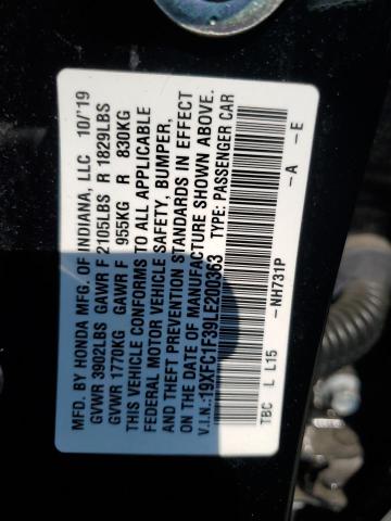 2020 Honda Civic Ex VIN: 19XFC1F39LE200363 Lot: 59226144