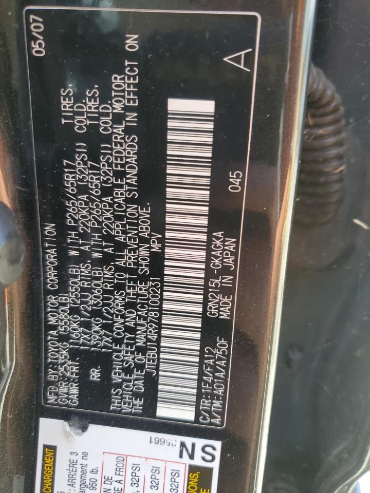 JTEBU14R978100231 2007 Toyota 4Runner Sr5