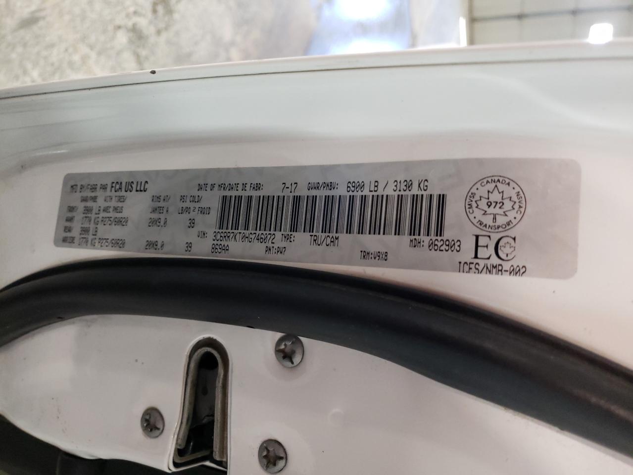 3C6RR7KT0HG746072 2017 Ram 1500 St