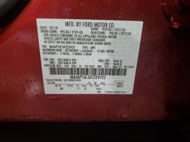 2018 Ford Ecosport Se VIN: MAJ6P1UL3JC222425 Lot: 61038124