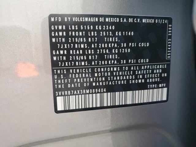 2024 Volkswagen Tiguan S VIN: 3VVRB7AX3RM089404 Lot: 57493764