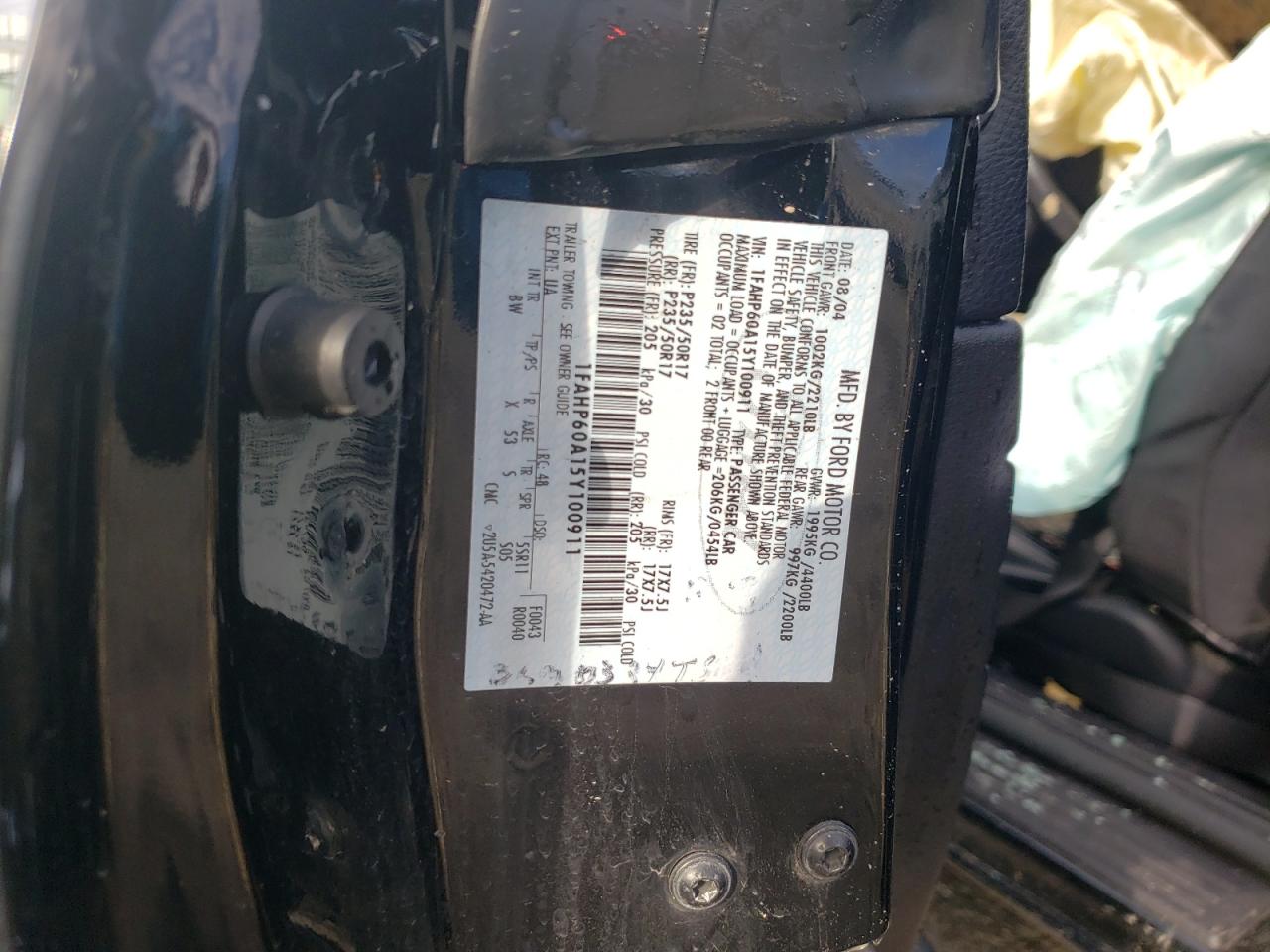 1FAHP60A15Y100911 2005 Ford Thunderbird