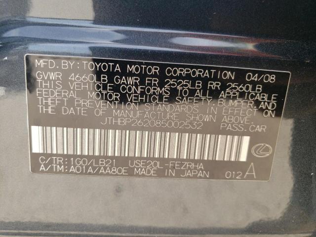 2008 Lexus Is-F VIN: JTHBP262085002532 Lot: 60611854