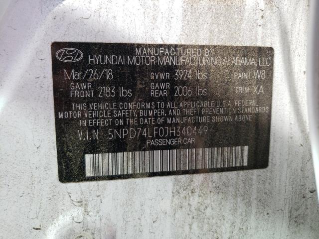 2018 HYUNDAI ELANTRA SE - 5NPD74LF0JH340449