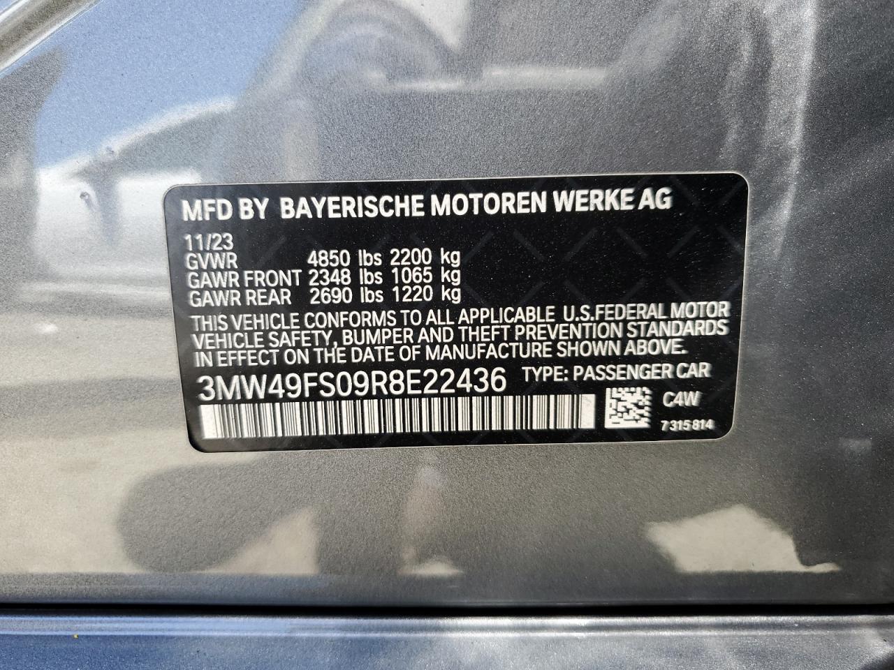 3MW49FS09R8E22436 2024 BMW M340I