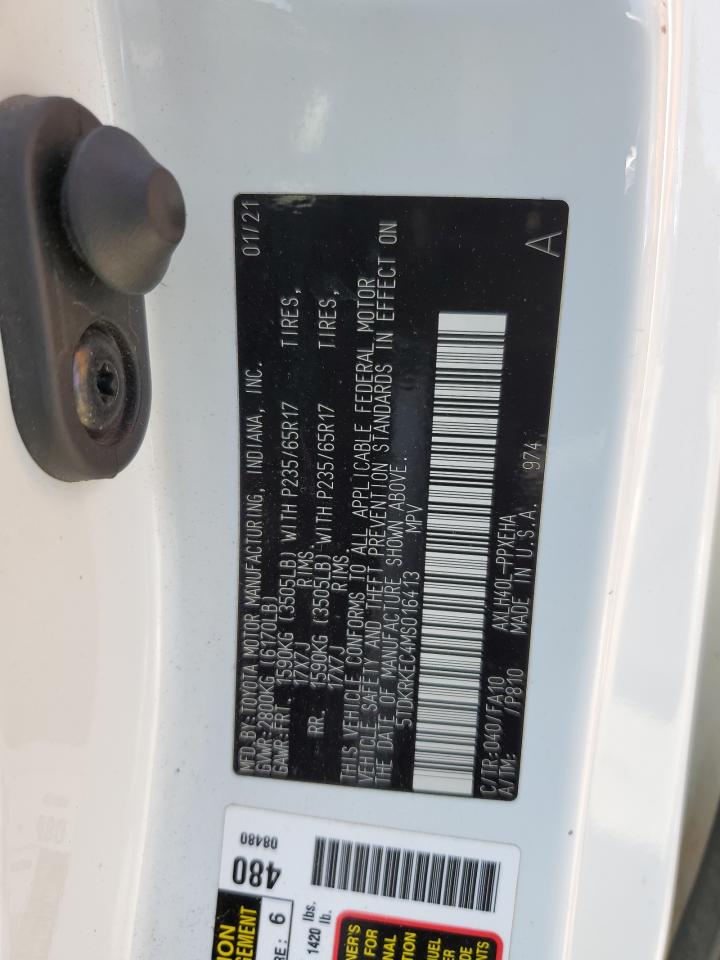 5TDKRKEC4MS016413 2021 Toyota Sienna Le