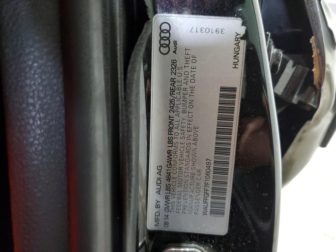 WAUFFGFF7F1060497 2015 Audi S3 Prestige