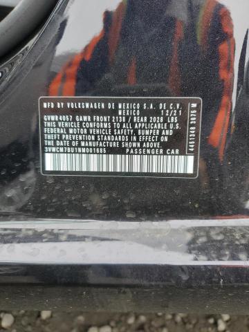 2022 Volkswagen Jetta S VIN: 3VWCM7BU1NM001685 Lot: 57696684