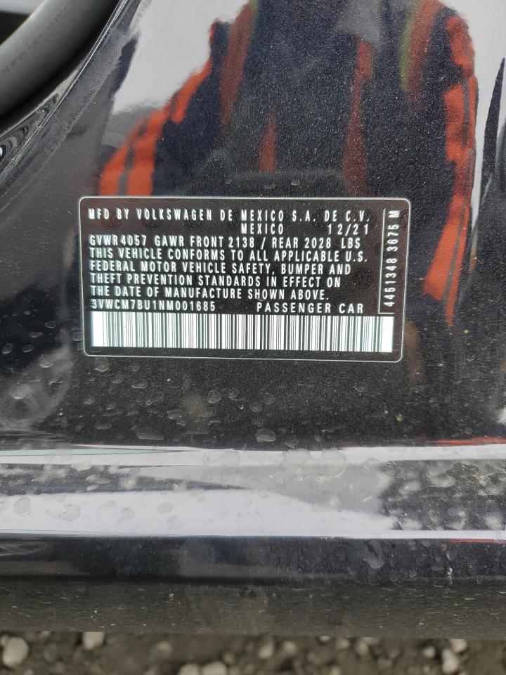 3VWCM7BU1NM001685 2022 Volkswagen Jetta S