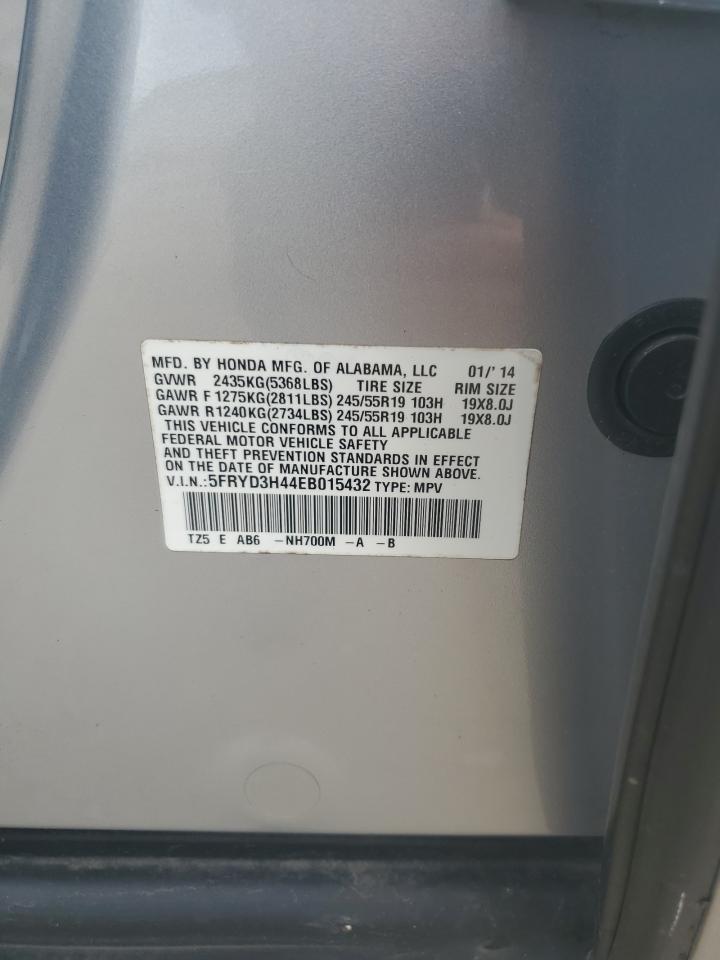 5FRYD3H44EB015432 2014 Acura Mdx Technology
