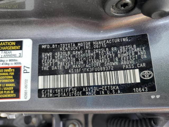 VIN 4T1BF1FK3FU089372 2015 Toyota Camry, LE no.13